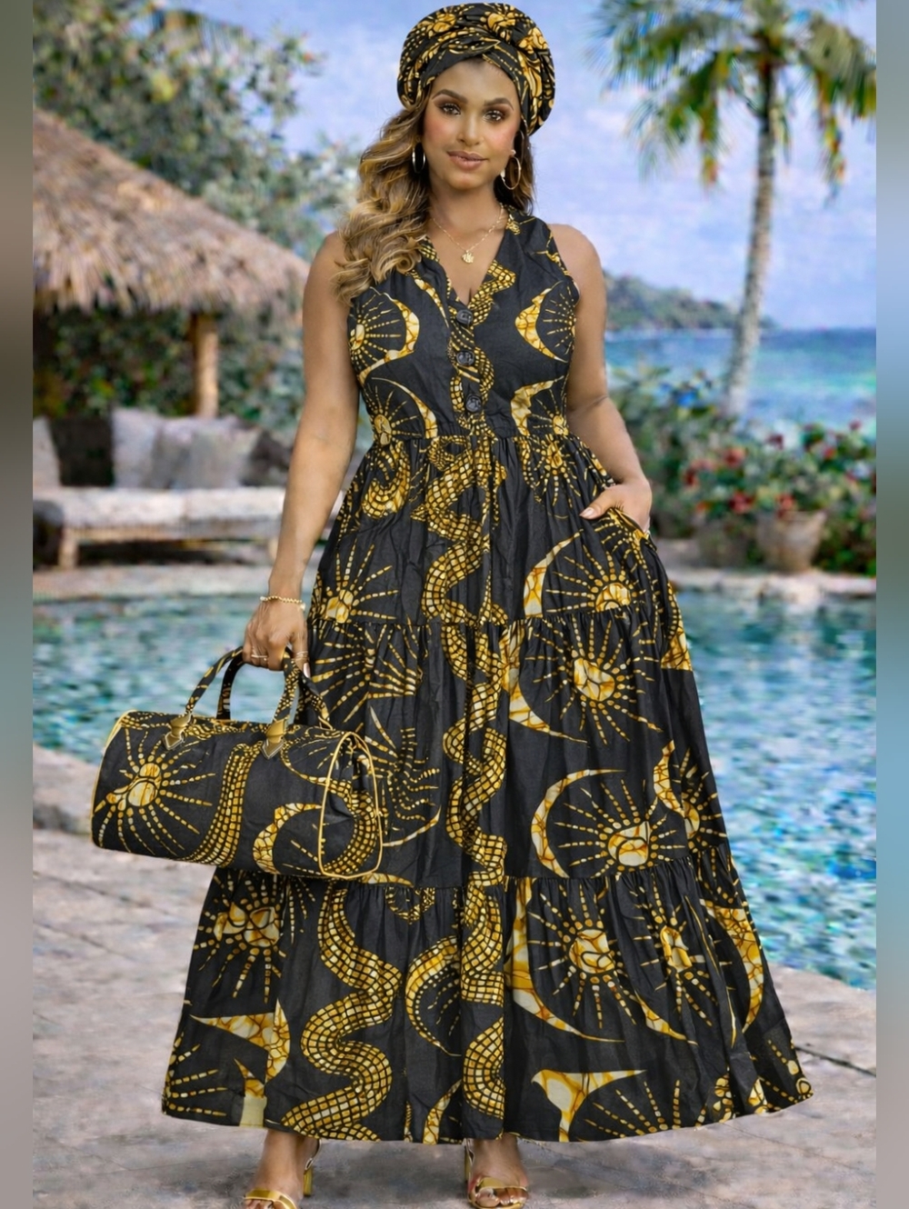 Halter Floral Maxi Dress
